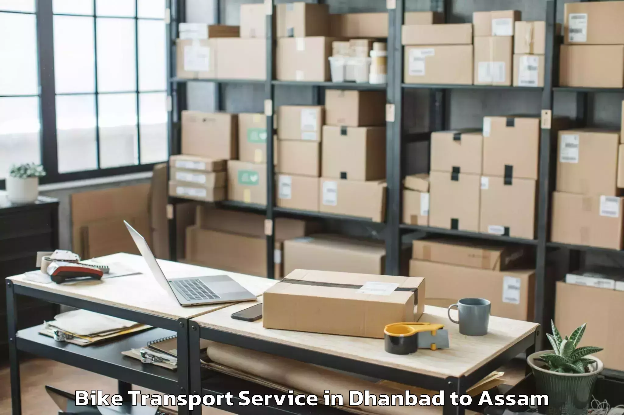 Affordable Dhanbad to Mangaldai Bike Transport